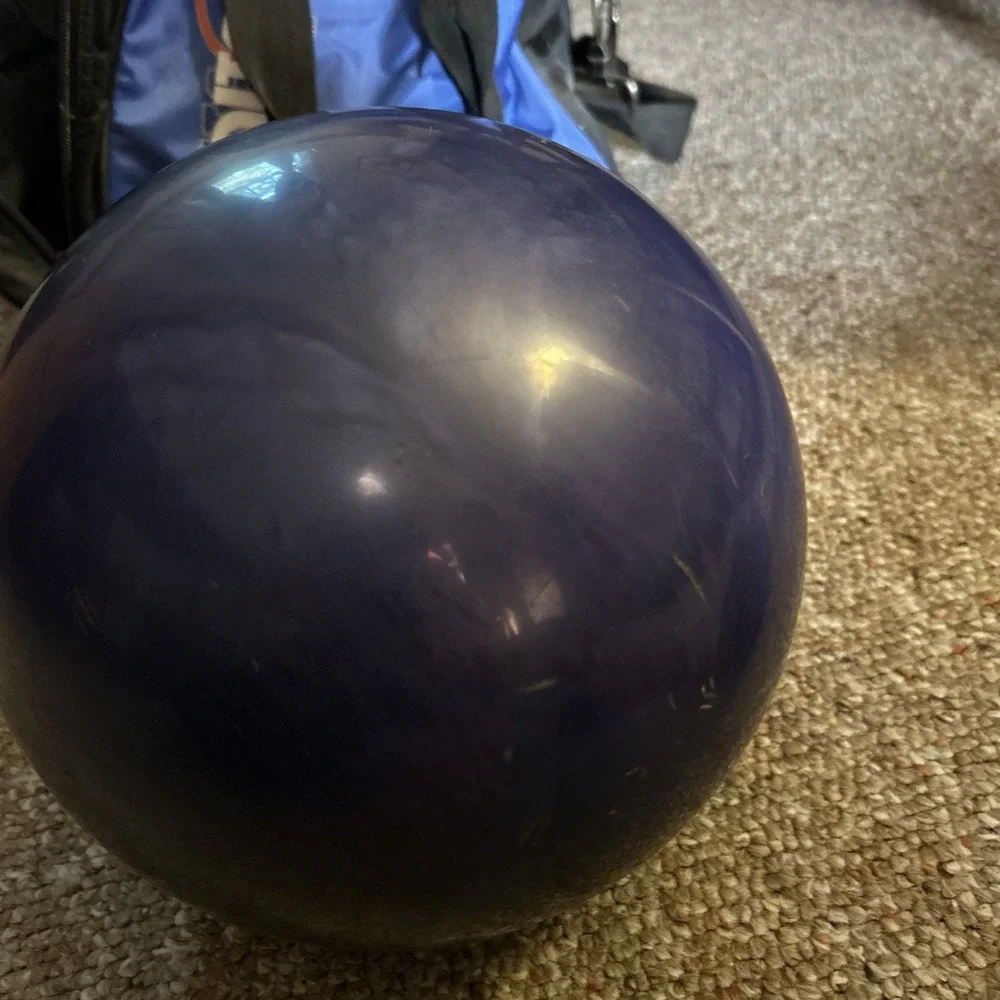 Vintage FALCON 16 Lbs Blue Pearl Bowling Ball Drilled Private Label With Bag